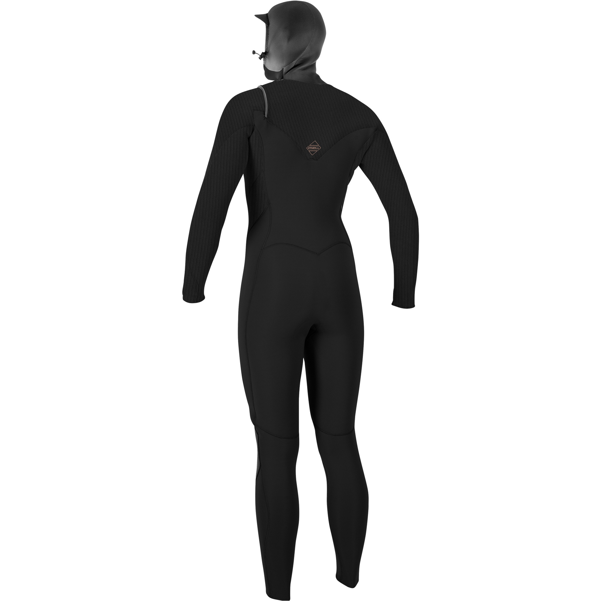 2025 O'Neill Dames Hyperfreak+ 5/4mm Borst Ritssluiting Met Capuchon Wetsuit 5478 - Black